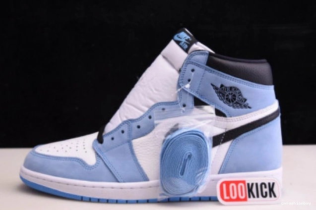 HIGH JORDAN BLACK WHITE 1 UNIVERSITY RETRO AIR 555088-134 BLUE 0715